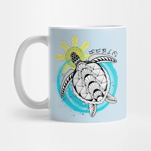 Tribal line Art Turtle / Baybayin word Karagatan Mug